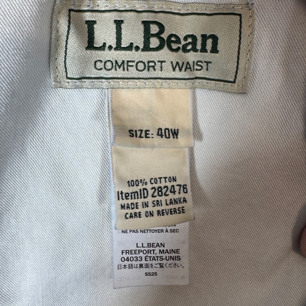 LL Bean Mens Comfort Waist Cargo Shorts Blue Cotton Twill Size 40W 282476 - Picture 3 of 5